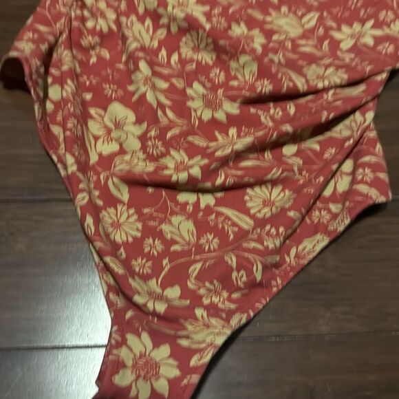 NEW Free People Bodysuit.- Floral Orange One Shoulder Body Suit - Size Small - Picture 2 of 3